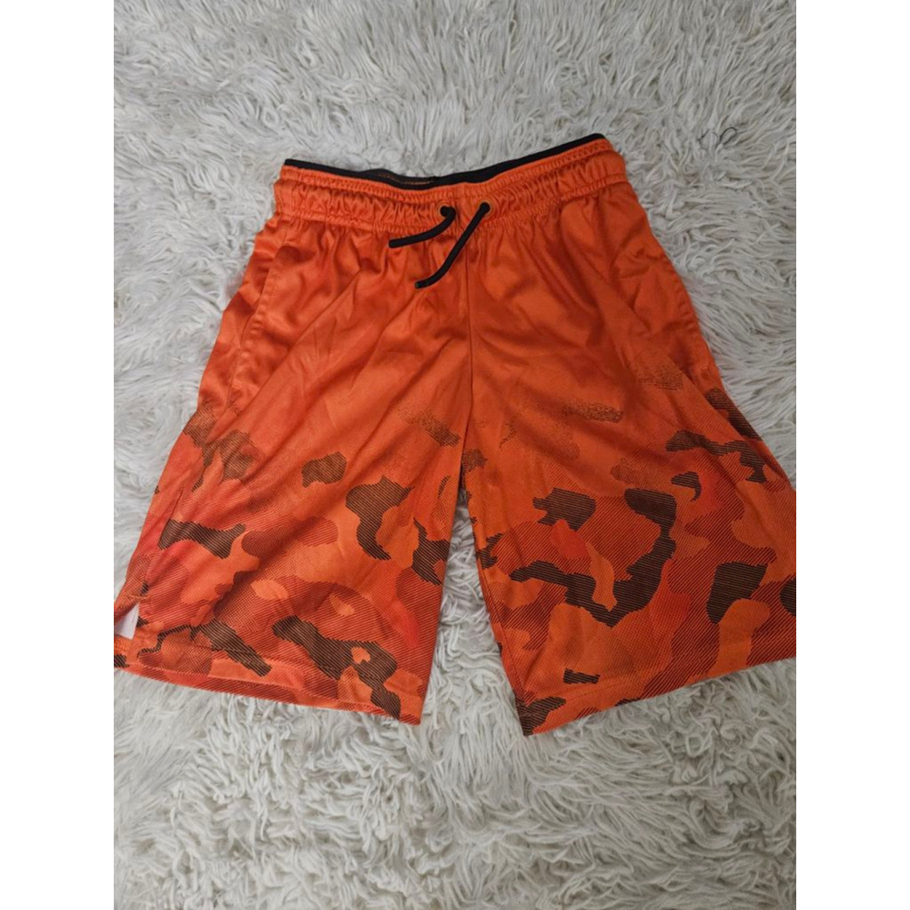 Boys All in Motion Orange Camo Athletic Shorts M